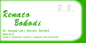 renato bokodi business card