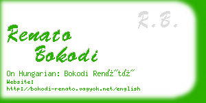 renato bokodi business card